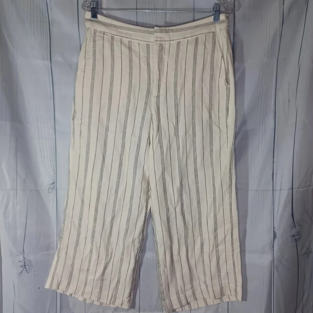Chaps cropped striped pants
